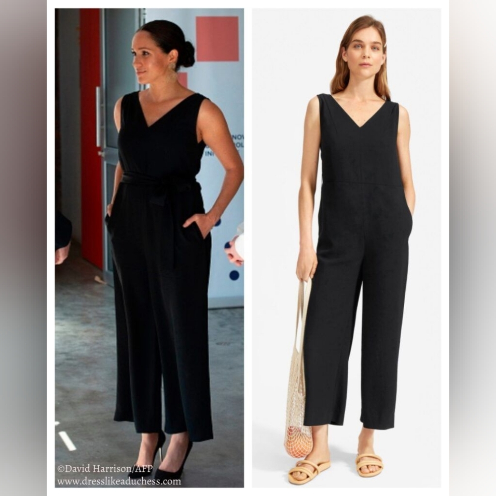 Everlane Japanese Go Weave jumpsuit, black, size 4